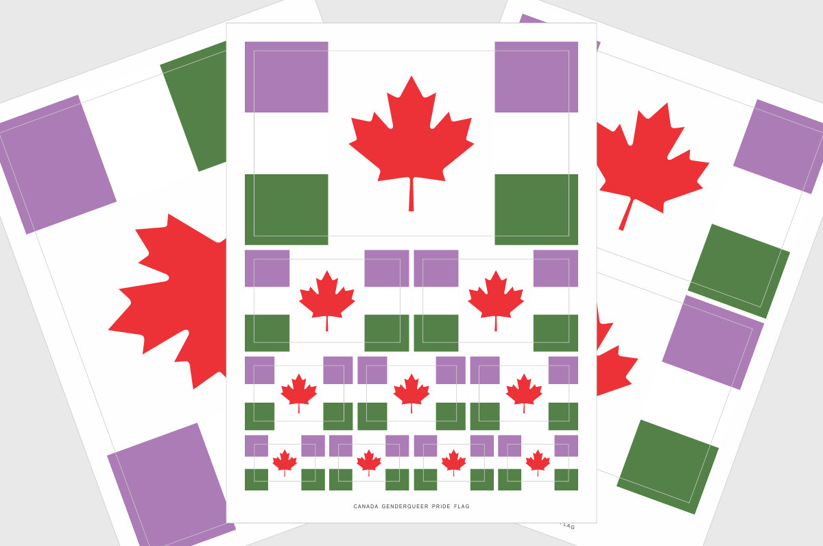 Canada Genderqueer Pride Flag Stickers