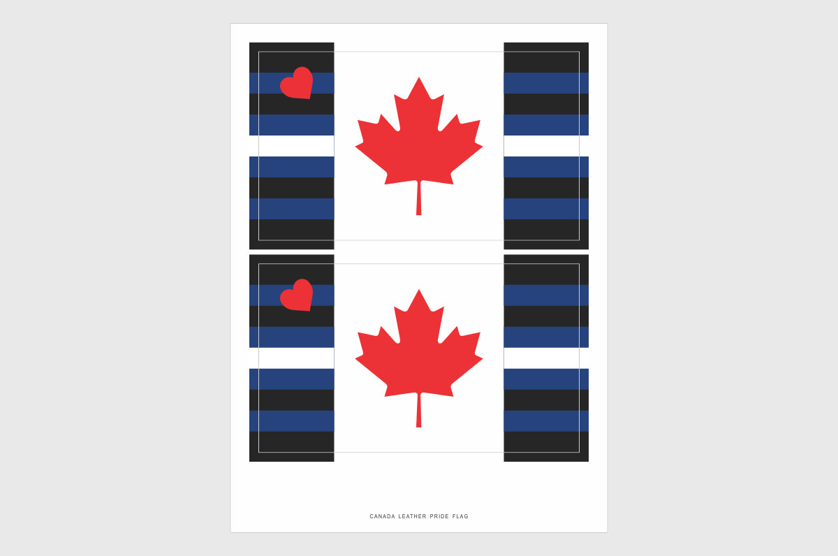 Canada Leather Pride Flag Stickers