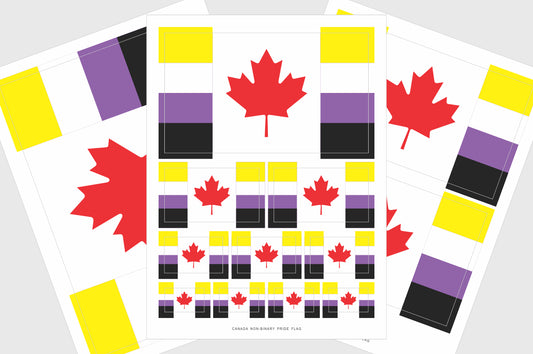 Canada Non Binary Pride Flag Stickers