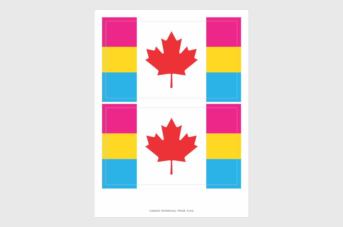 Canada Pansexual Pride Flag Stickers