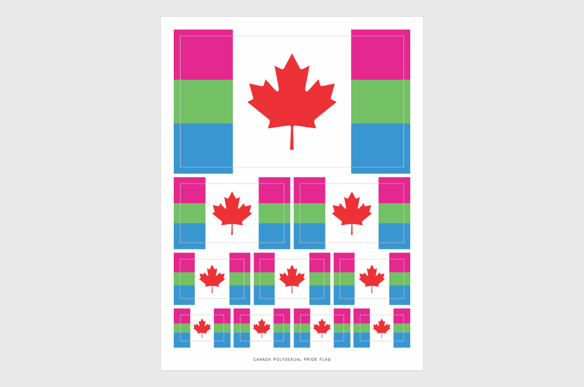 Canada Polysexual Pride Flag Stickers