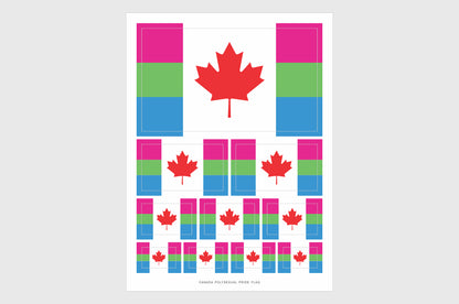 Canada Polysexual Pride Flag Stickers