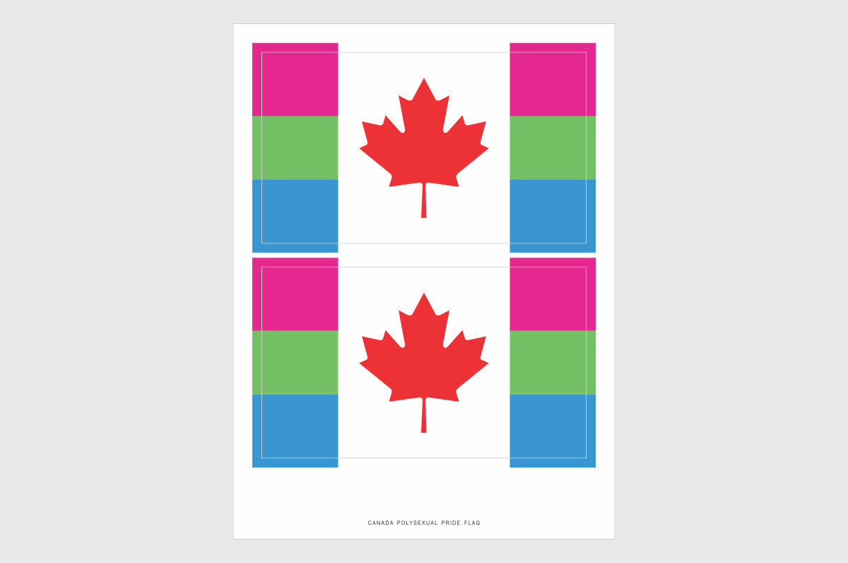 Canada Polysexual Pride Flag Stickers