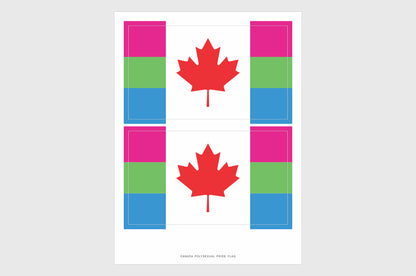 Canada Polysexual Pride Flag Stickers