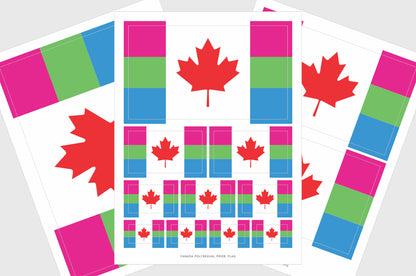 Canada Polysexual Pride Flag Stickers