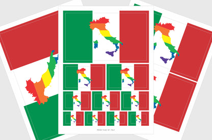 Italy LGBTQ Pride Flag Stickers