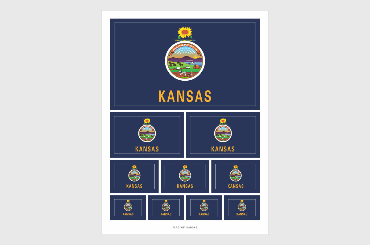 Kansas Flag Stickers