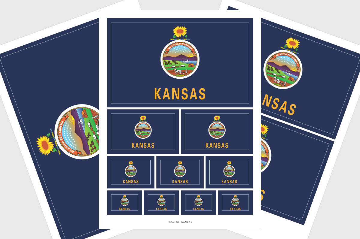 Kansas Flag Stickers