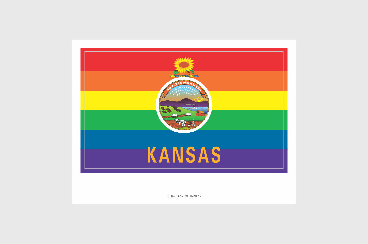 Kansas LGBTQ Pride Flag Stickers