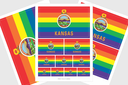 Kansas LGBTQ Pride Flag Stickers