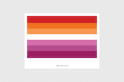 Sunset Lesbian Pride Flag Stickers (2018)