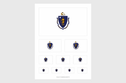 Massachusetts Flag Stickers