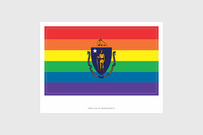 Massachusetts LGBTQ Pride Flag Stickers