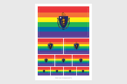 Massachusetts LGBTQ Pride Flag Stickers