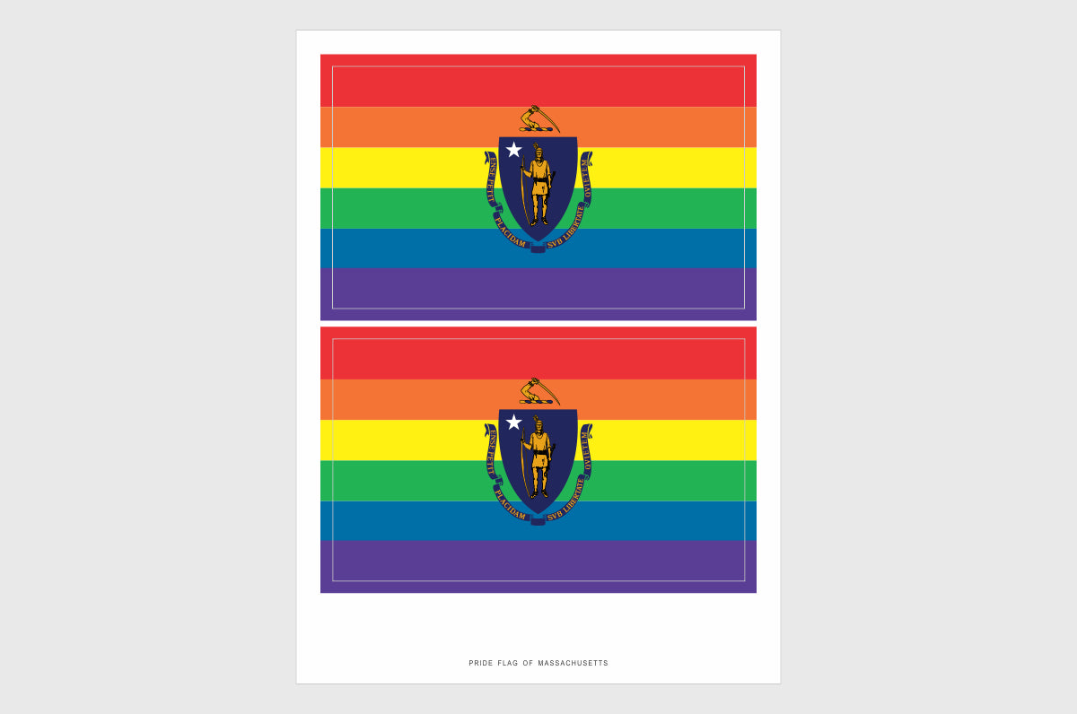 Massachusetts LGBTQ Pride Flag Stickers