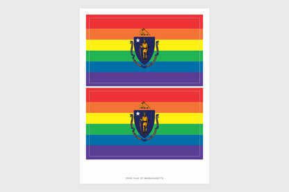 Massachusetts LGBTQ Pride Flag Stickers