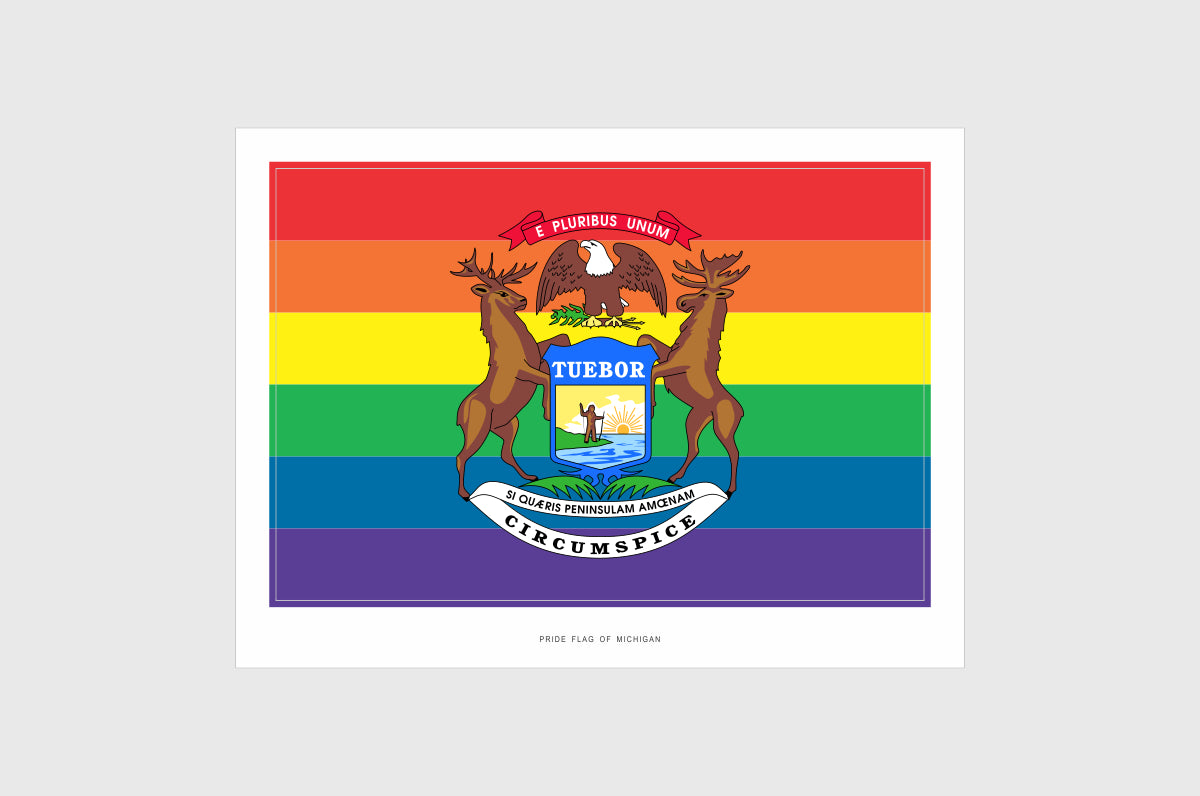 Michigan LGBTQ Pride Flag Stickers