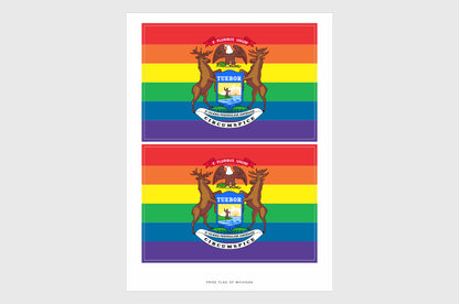 Michigan LGBTQ Pride Flag Stickers