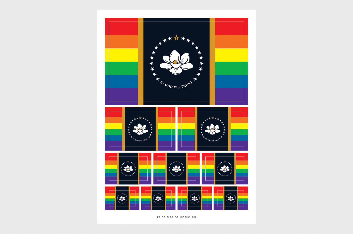 Mississippi LGBTQ Pride Flag Stickers