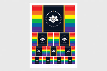 Mississippi LGBTQ Pride Flag Stickers