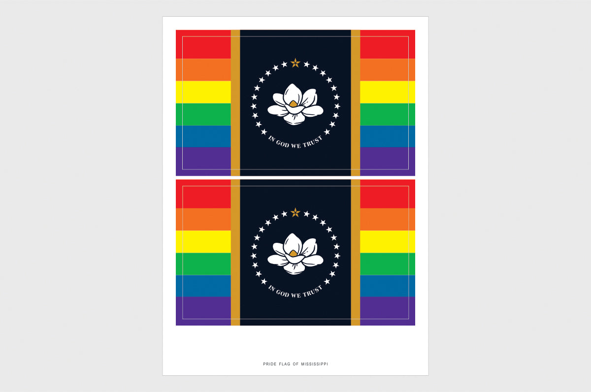 Mississippi LGBTQ Pride Flag Stickers