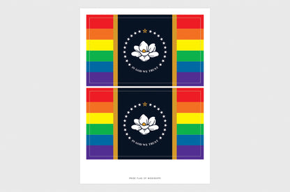 Mississippi LGBTQ Pride Flag Stickers