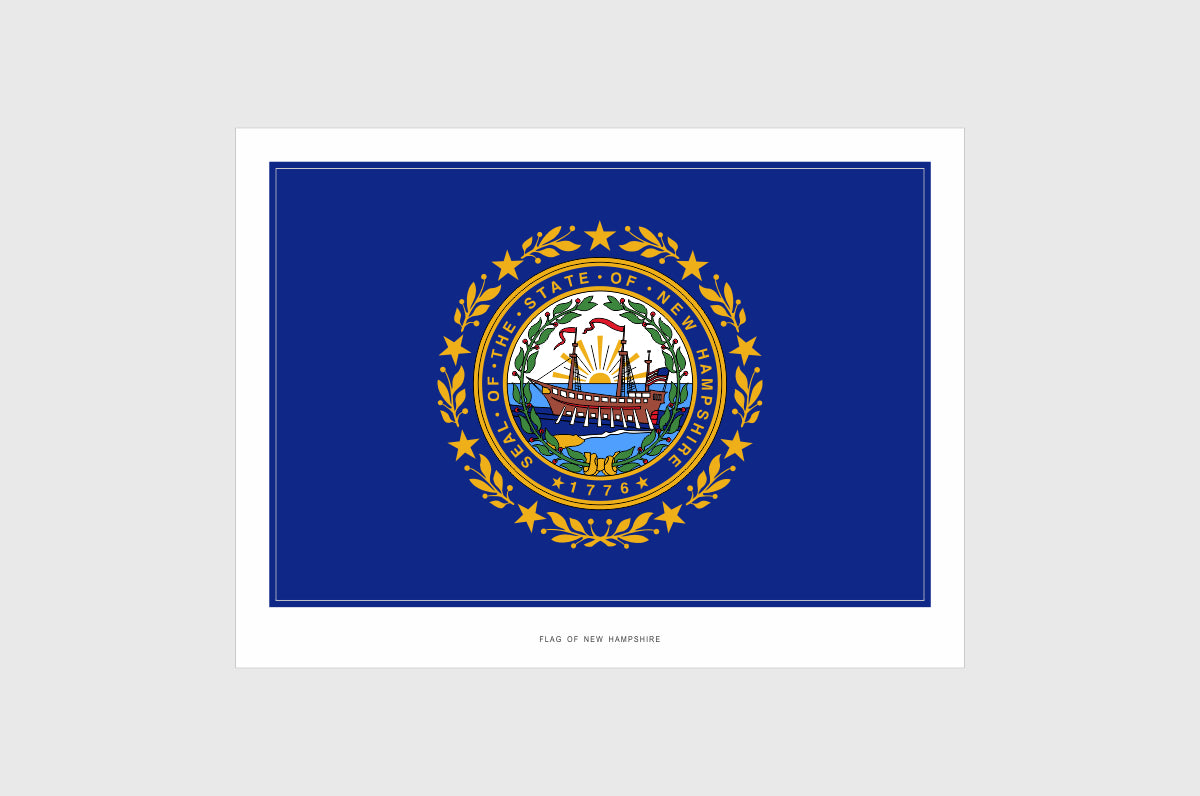 New Hampshire Flag Stickers