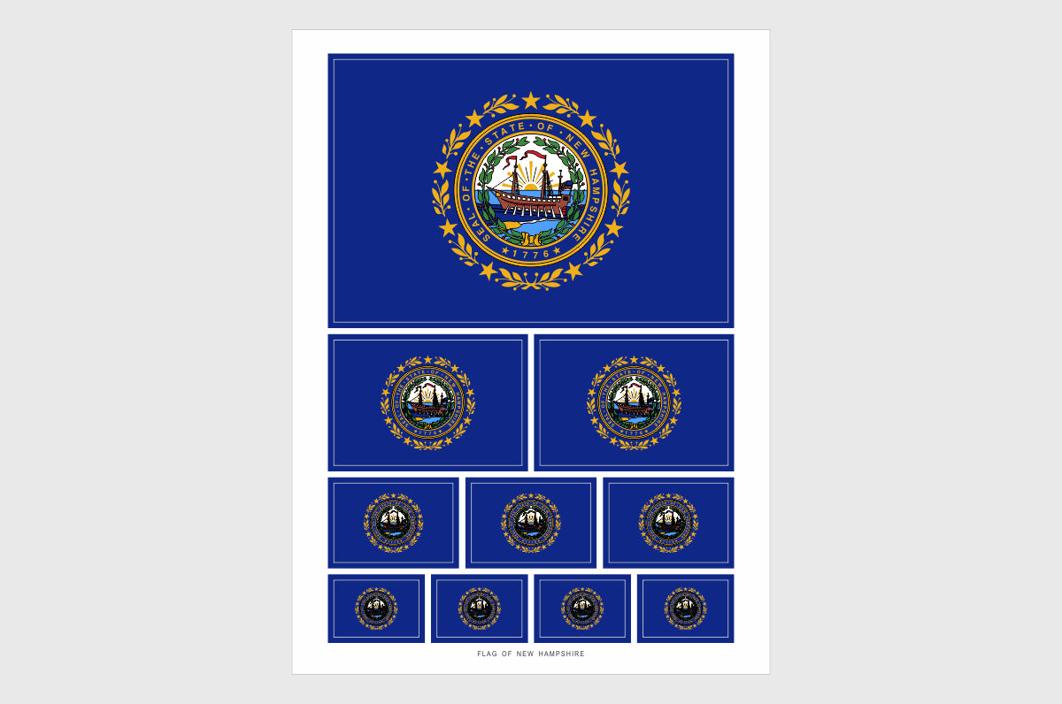 New Hampshire Flag Stickers