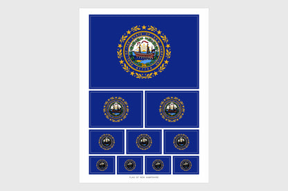 New Hampshire Flag Stickers