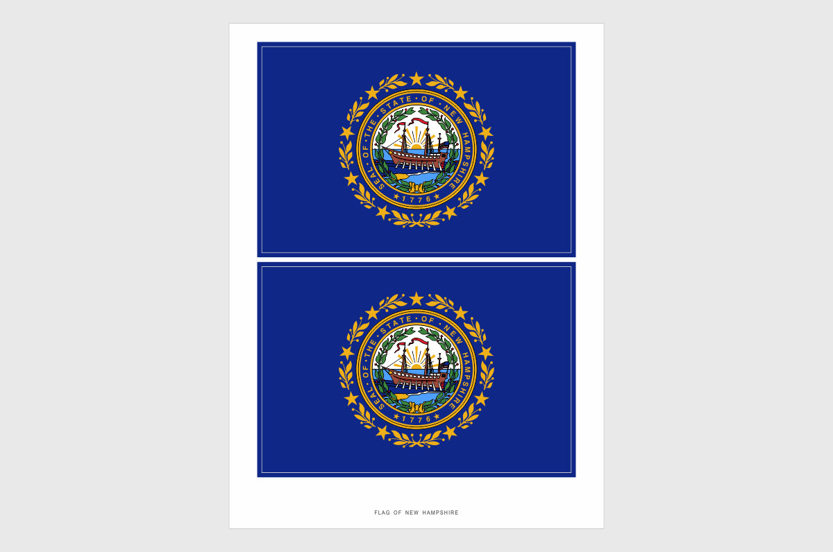 New Hampshire Flag Stickers