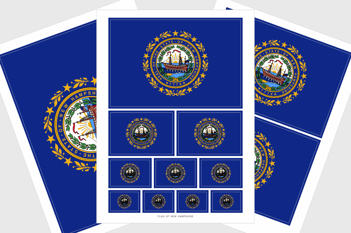 New Hampshire Flag Stickers