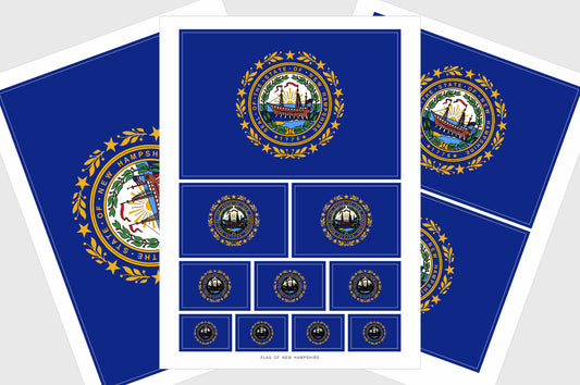 New Hampshire Flag Stickers