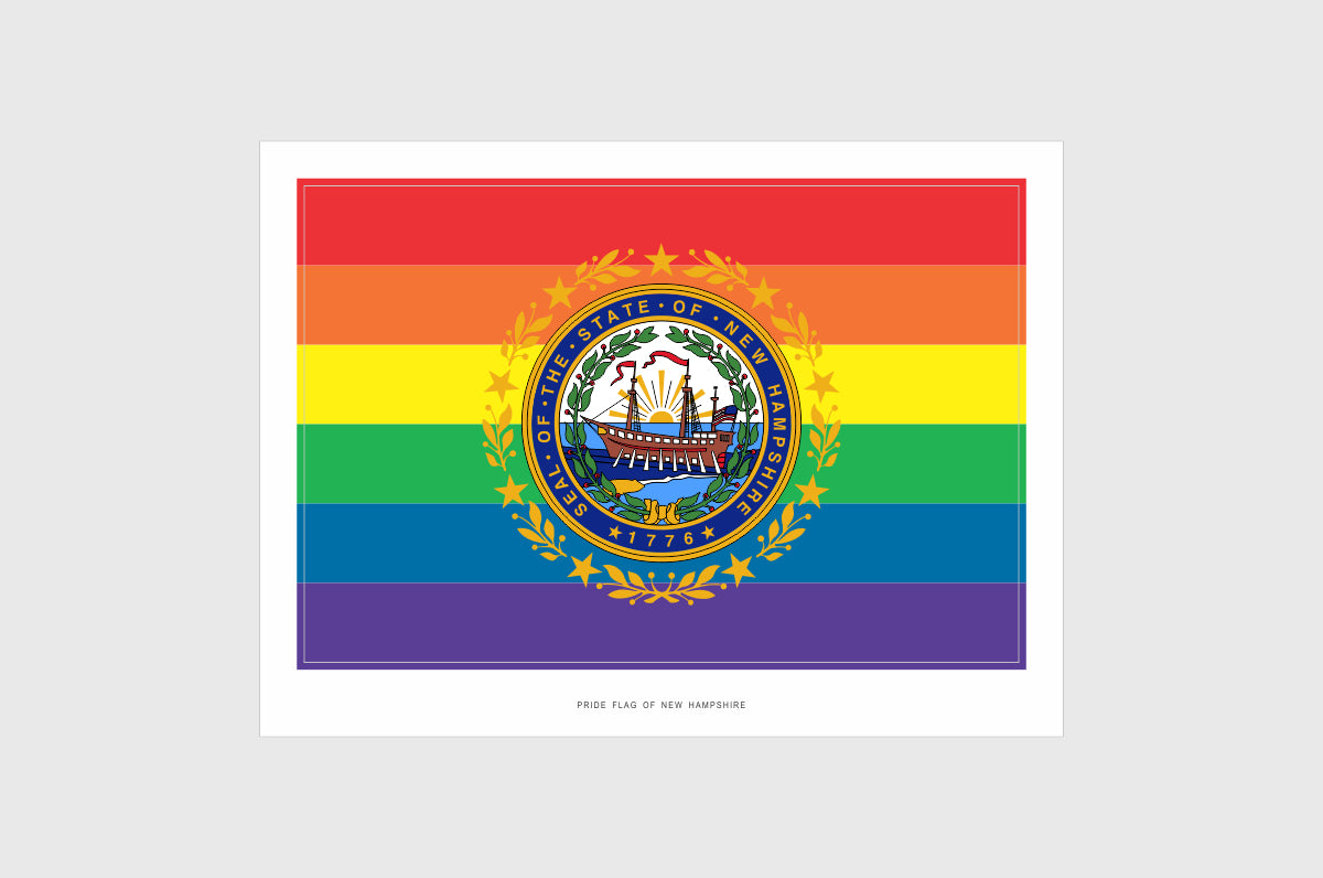 New Hampshire LGBTQ Pride Flag Stickers