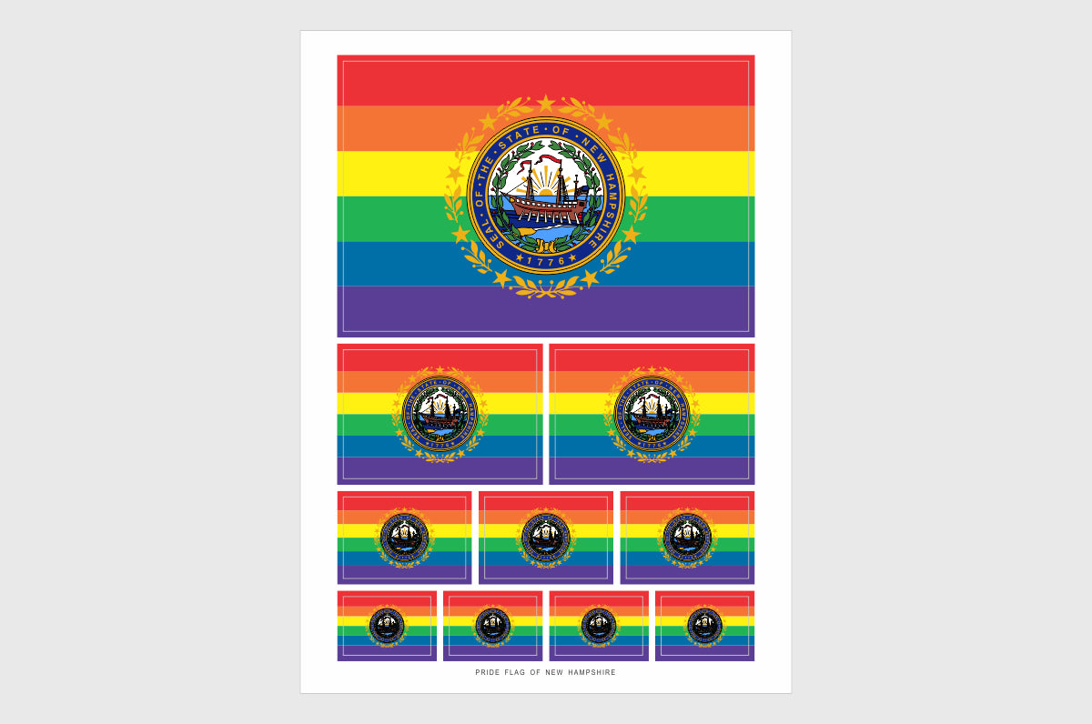 New Hampshire LGBTQ Pride Flag Stickers