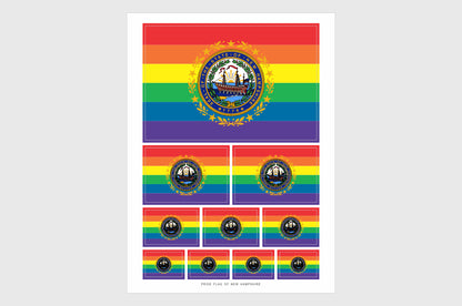 New Hampshire LGBTQ Pride Flag Stickers