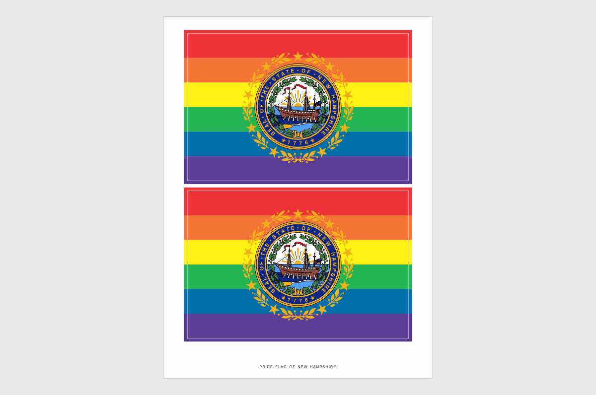 New Hampshire LGBTQ Pride Flag Stickers