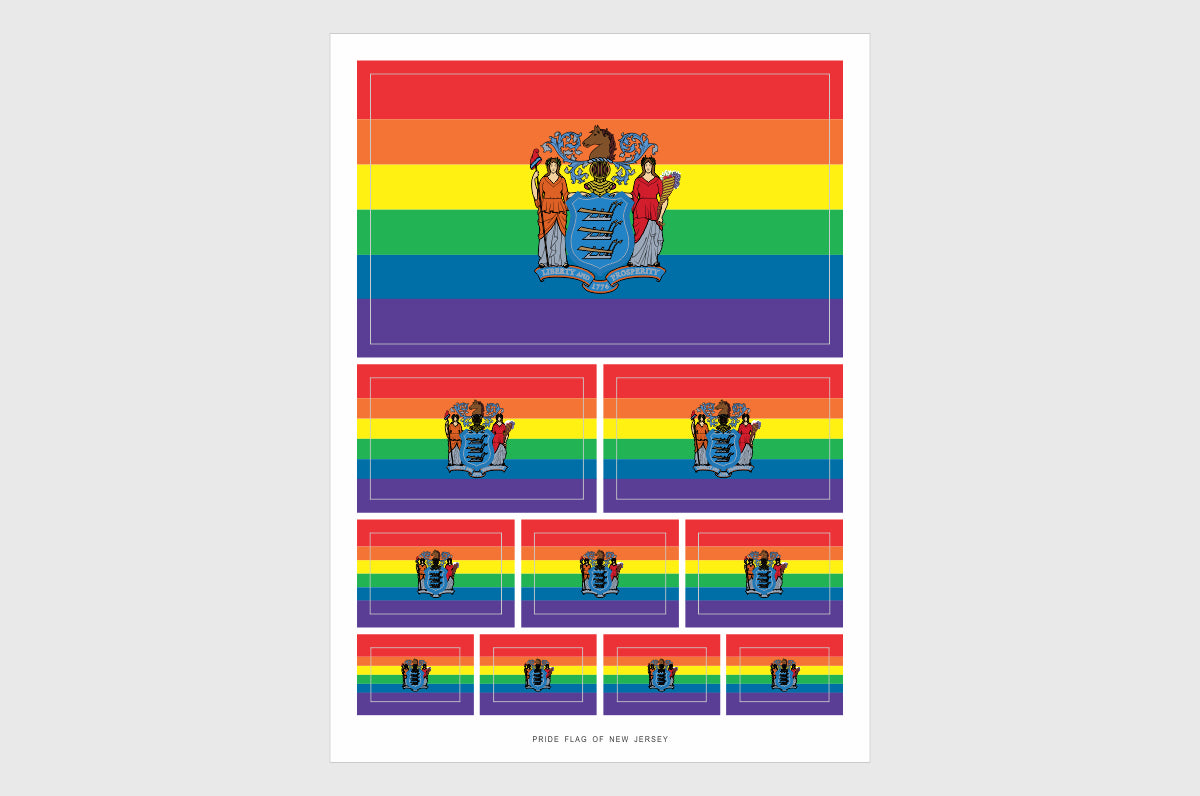 New Jersey LGBTQ Pride Flag Stickers