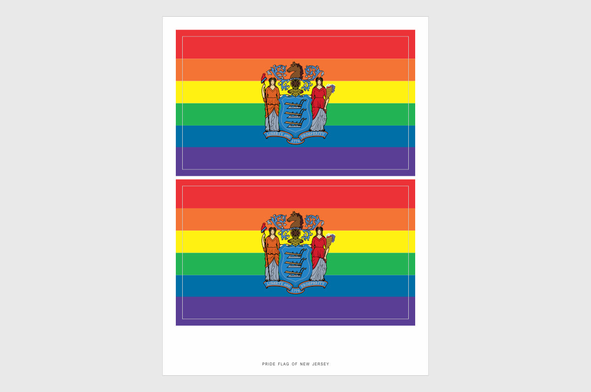 New Jersey LGBTQ Pride Flag Stickers