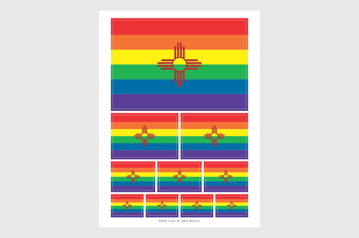 New Mexico LGBTQ Pride Flag Stickers