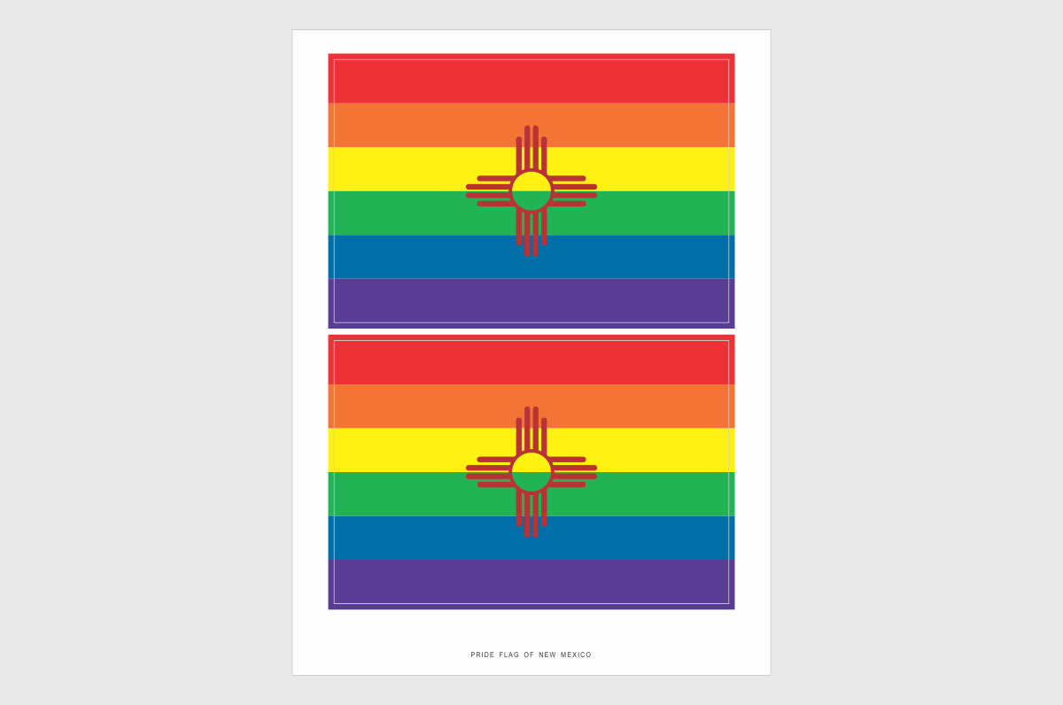 New Mexico LGBTQ Pride Flag Stickers