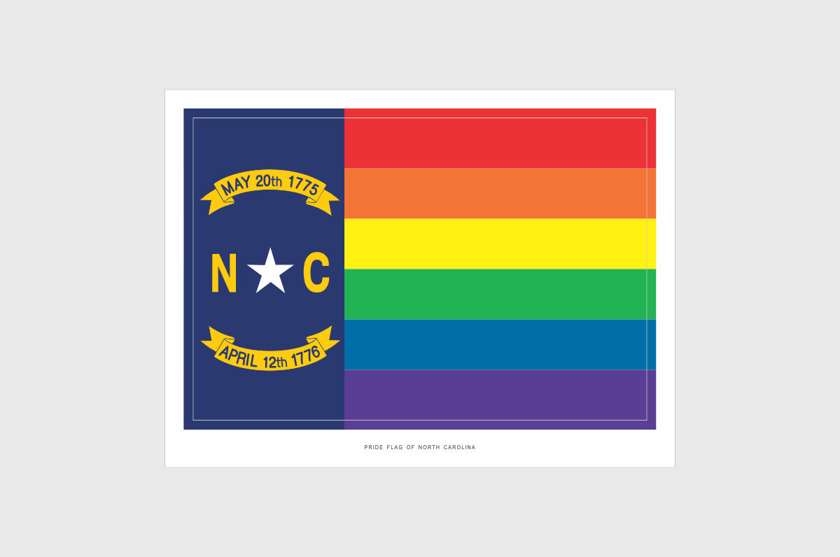 North Carolina LGBTQ Pride Flag Stickers