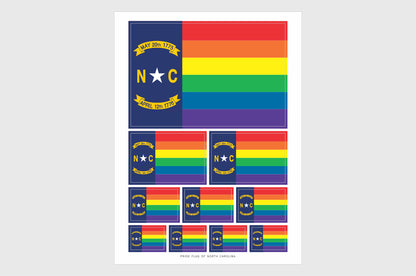 North Carolina LGBTQ Pride Flag Stickers