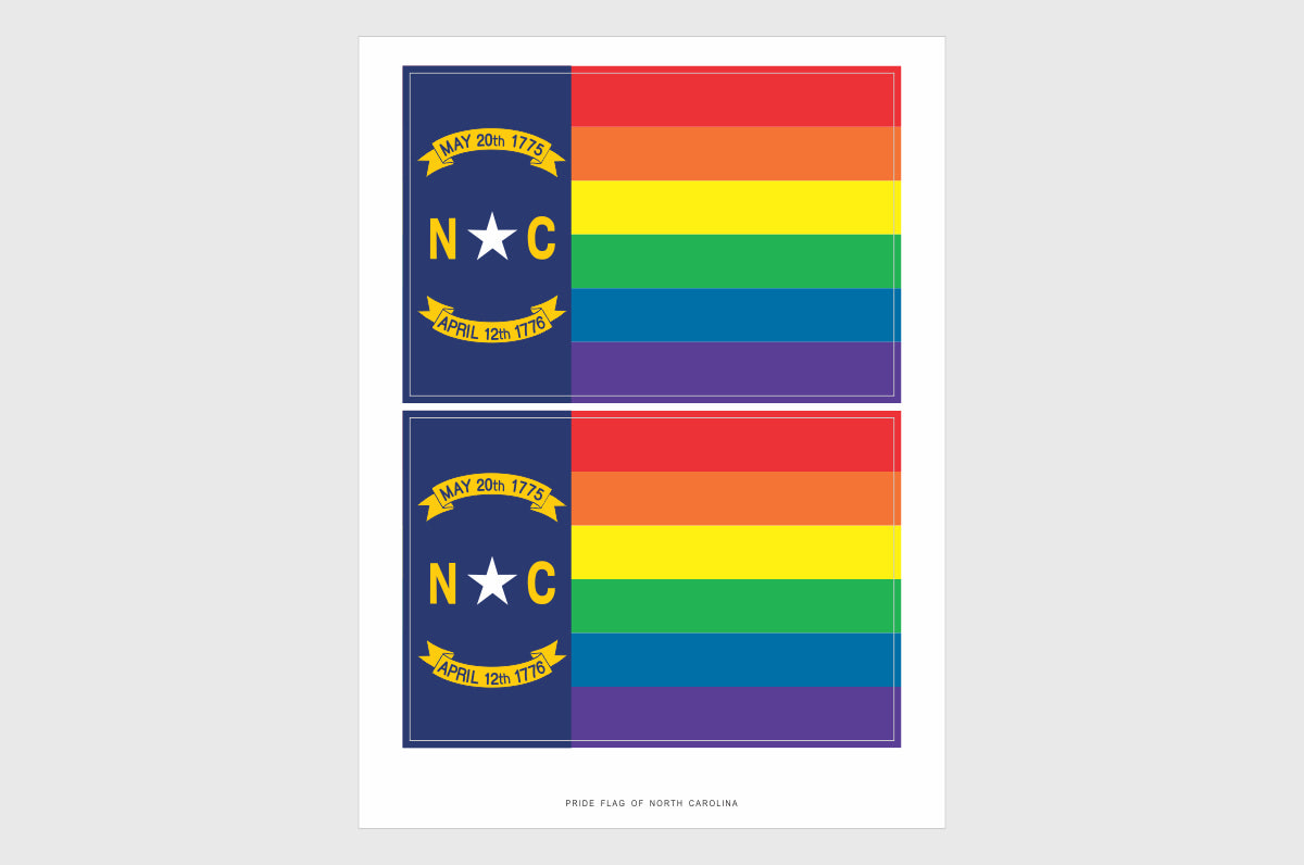 North Carolina LGBTQ Pride Flag Stickers