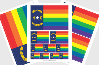 North Carolina LGBTQ Pride Flag Stickers