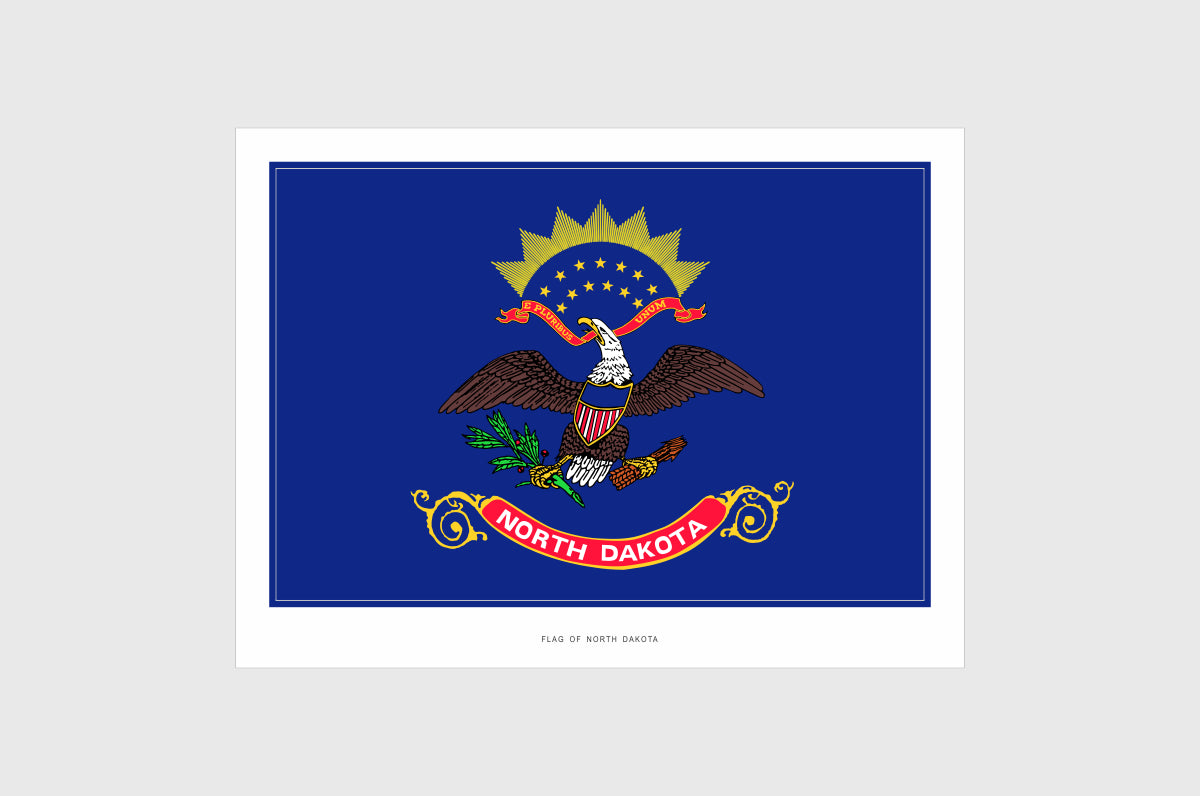 North Dakota Flag Stickers