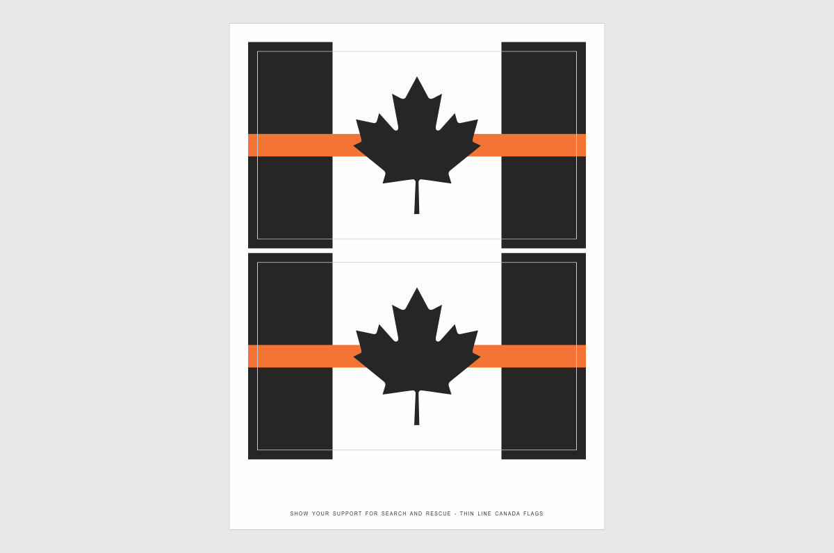 Canada Thin Orange Line, Search and Rescue Flag Stickers