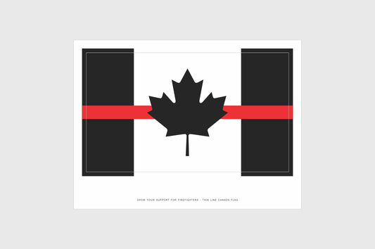 Canada Thin Red Line Flag Firefighter Stickers.