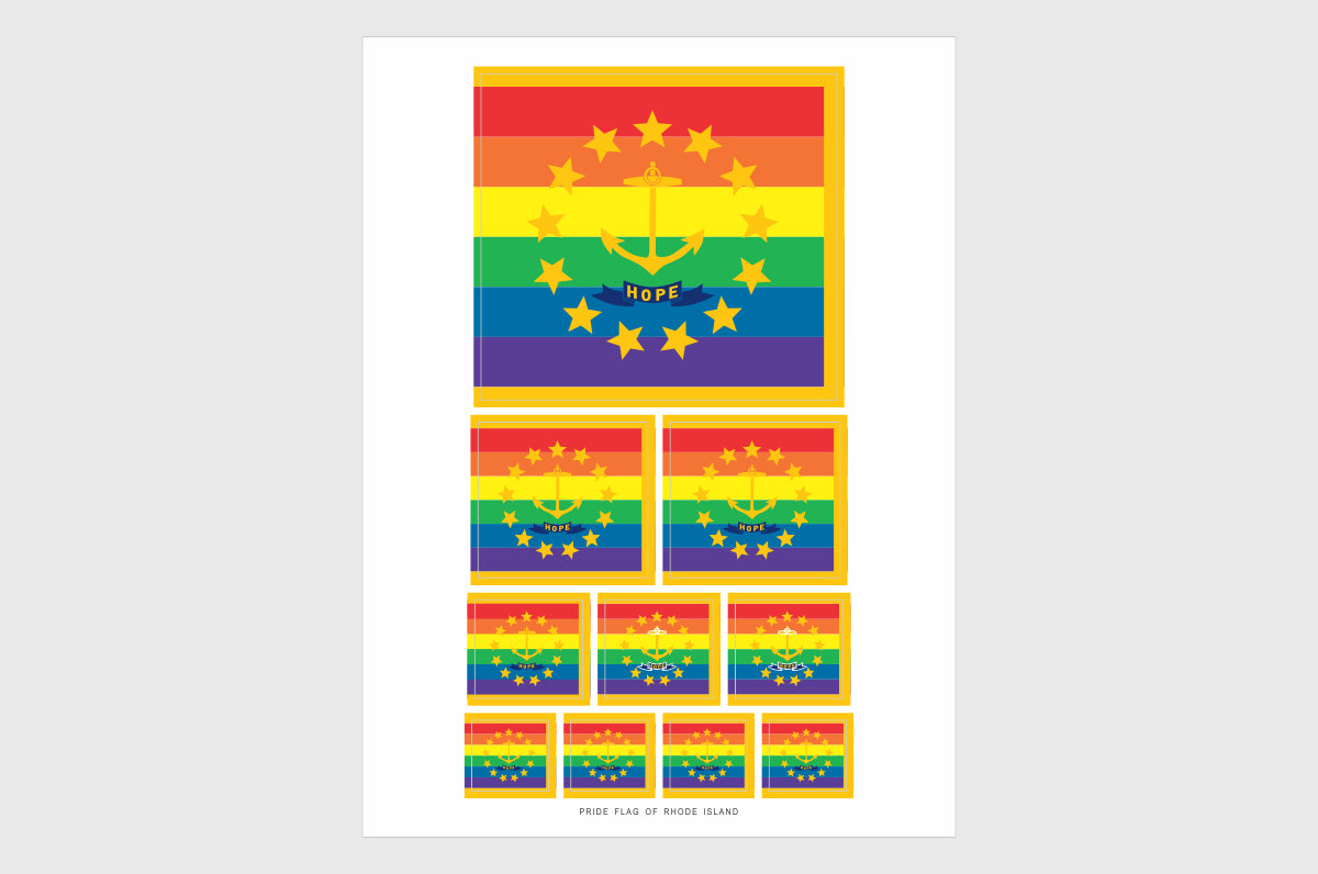 Rhode Island LGBTQ Pride Flag Stickers