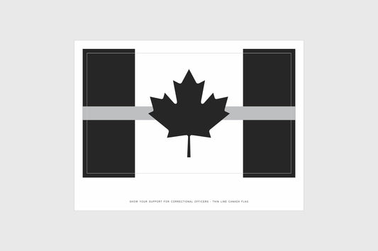 Canada Thin Silver Line, Corrections Services Flag Stickers