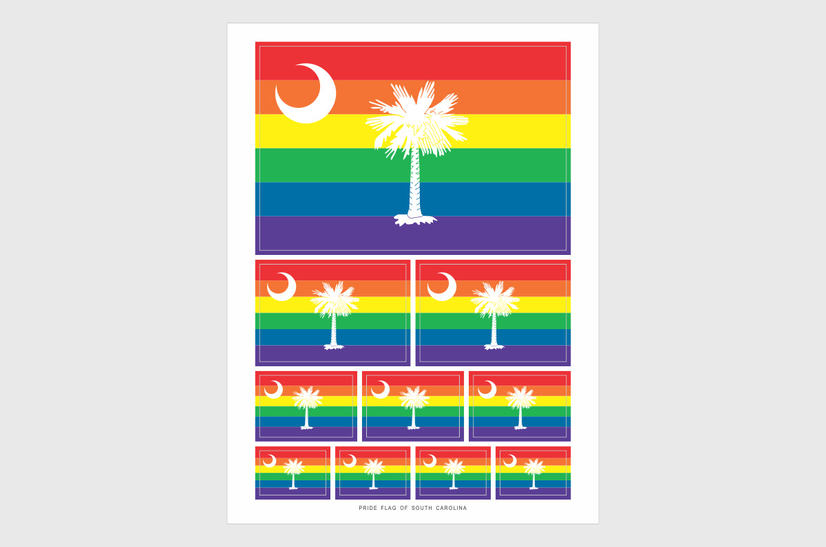 South Carolina LGBTQ Pride Flag Stickers